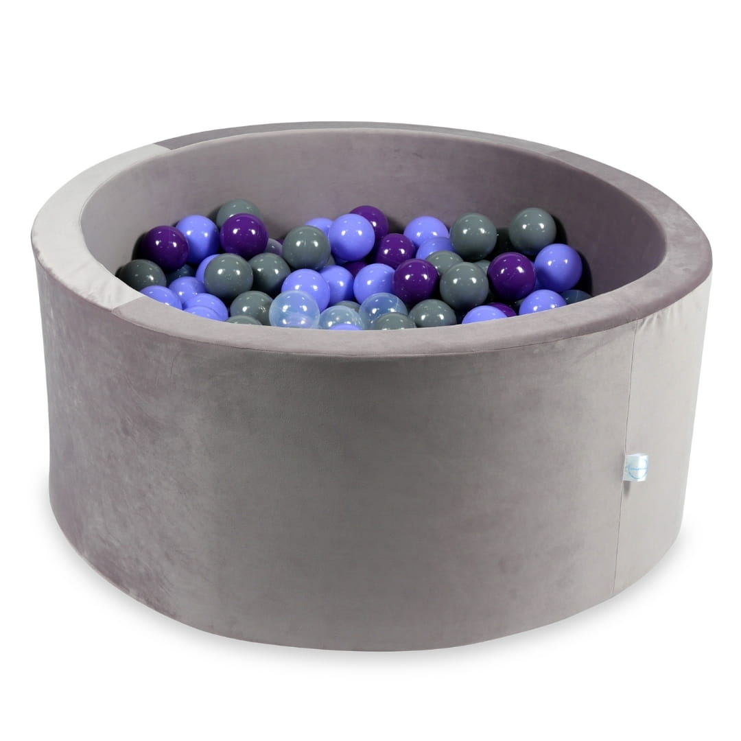 Piscine à Balles avec balles 300pcs 90x40 velours lilas (transparent, chiné, violet, gris)