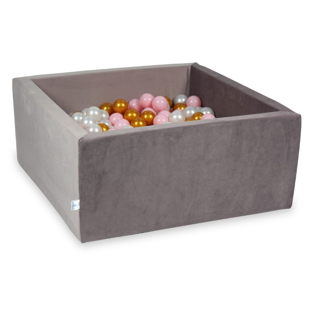 Piscine à Balles avec balles 400pcs 90x90x40 velours lilas (rose bébé, perle, or)