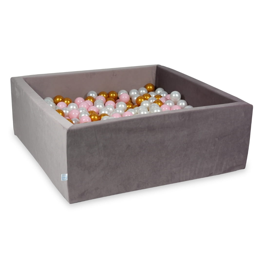Piscine à Balles avec balles 600pcs 110x110x40 velours lilas (rose bébé, perle, or)