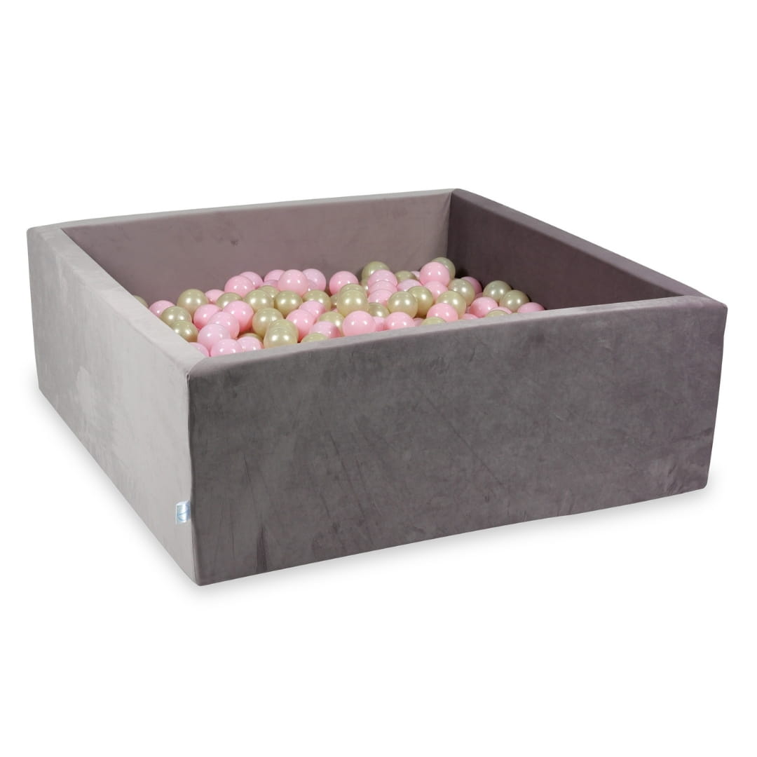 Piscine à balles avec balles 600pcs 110x110x40 velours lilas (or clair, rose bébé)
