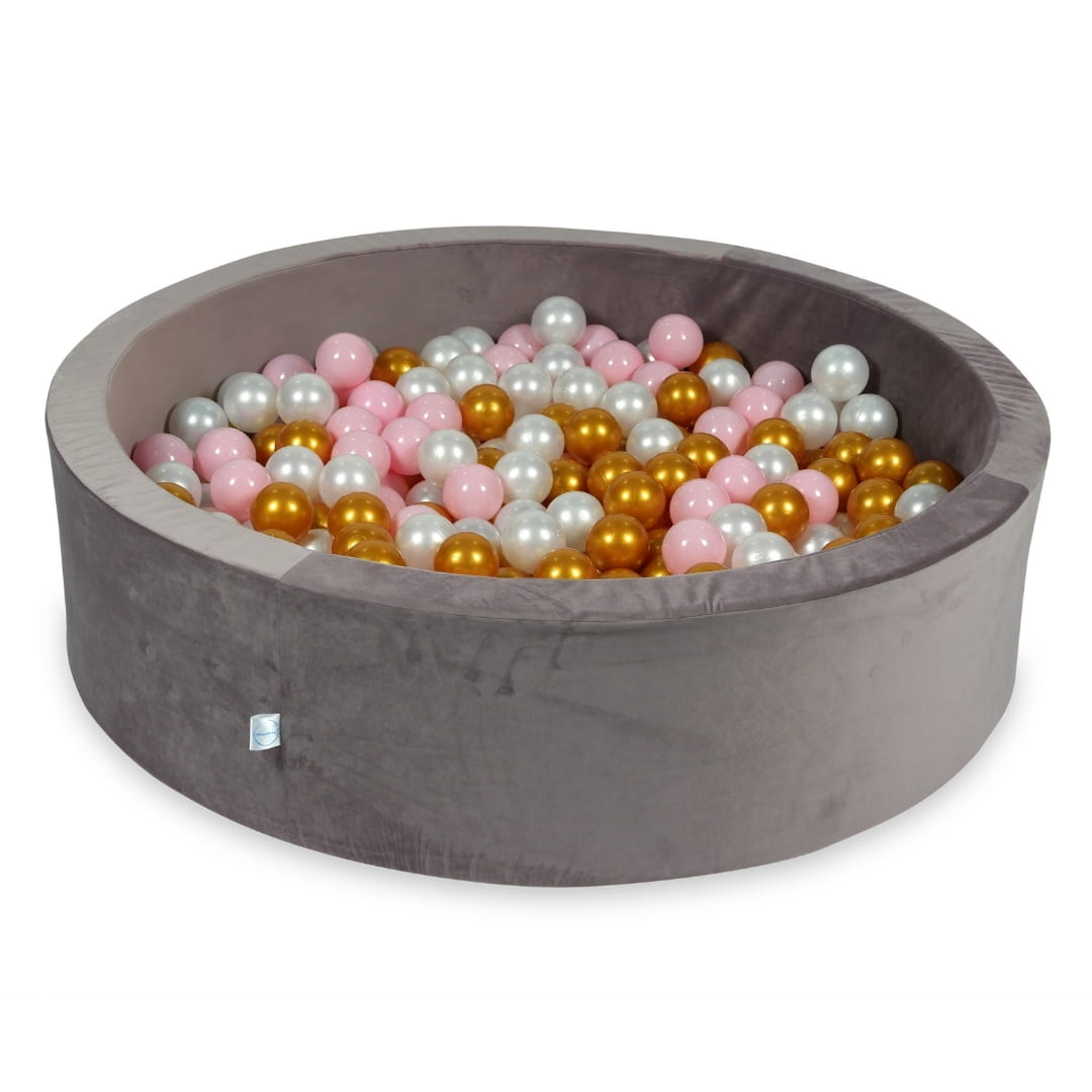 Piscine à balles avec balles 400pcs 110x30 velours lilas (rose bébé, perle, or)