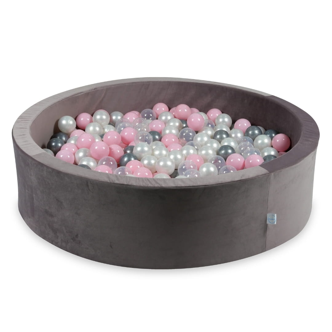 Piscine à Balles avec balles 400pcs 110x30 velours lilas (perle, transparent, argent, rose bébé)