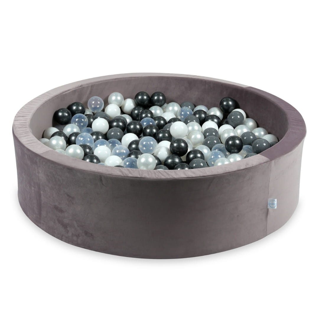 Piscine à Balles avec balles 400pcs 110x30 velours lilas (perle, gris, blanc, transparent, graphite métallisé)