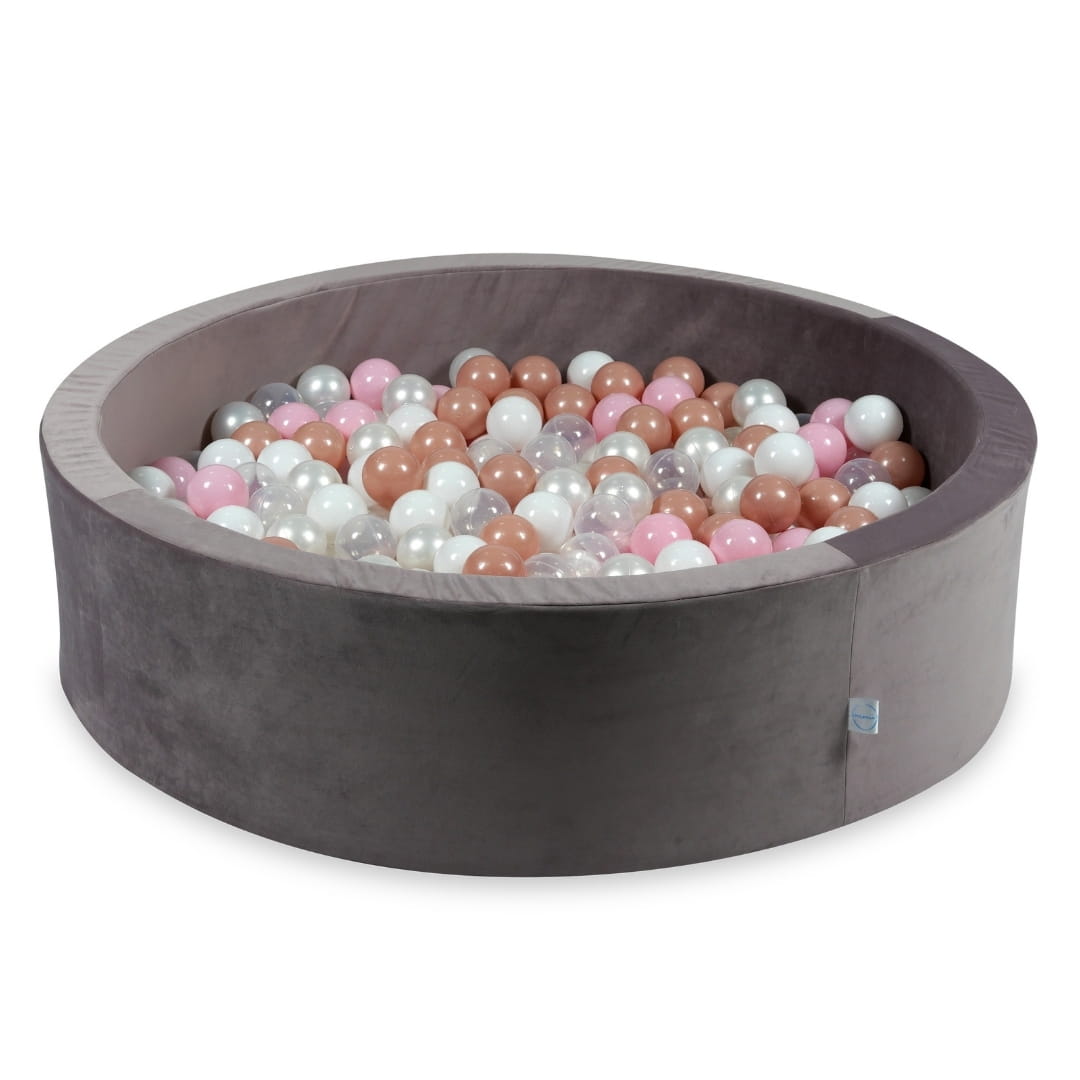 Piscine à Balles avec balles 400pcs 110x30 velours lilas (transparent, blanc, perle, rose bébé, or rose)