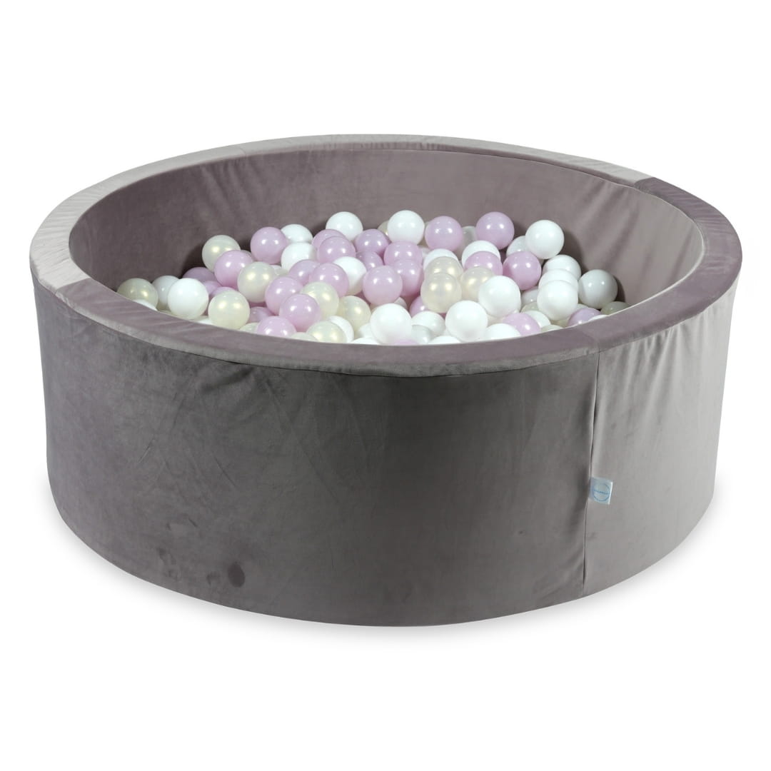 Piscine à Balles avec balles 500pcs 110x40 velours lilas (blanc, rose bébé perle, effet sirène)