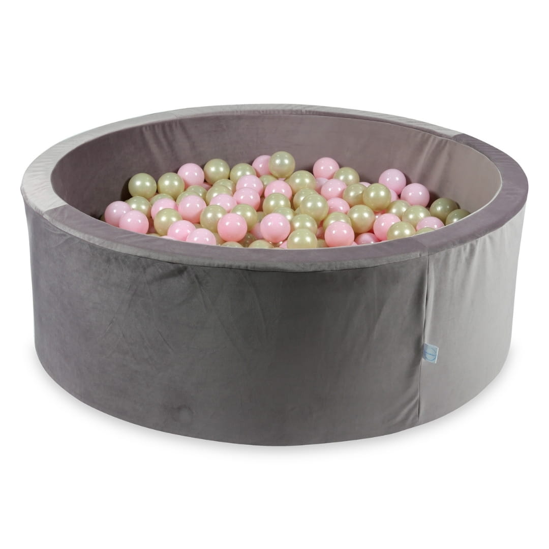 Piscine à balles avec balles 500pcs 110x40 velours lilas (or clair, rose bébé)