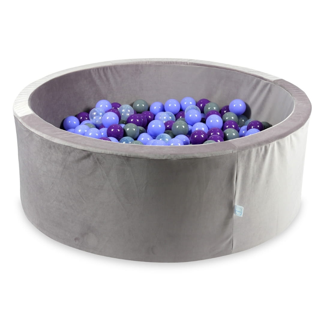 Piscine à Balles avec balles 500pcs 110x40 velours lilas (transparent, chiné, violet, gris)