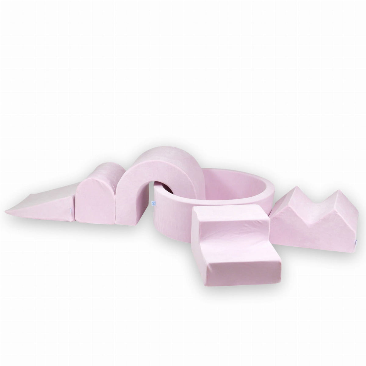 Ensemble de jeu en mousse avec piscine ronde 90x30 Velvet Soft Light Pink + 5 éléments sans balles