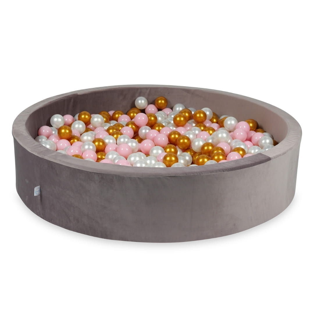 Piscine à balles avec balles 600pcs 130x30 velours lilas (rose bébé, perle, or)