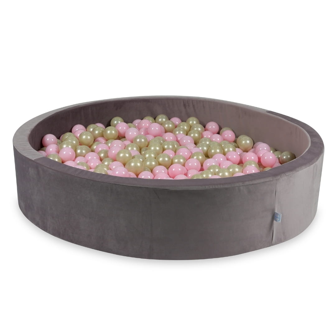 Piscine à balles avec balles 600pcs 130x30 velours lilas (or clair, rose bébé)