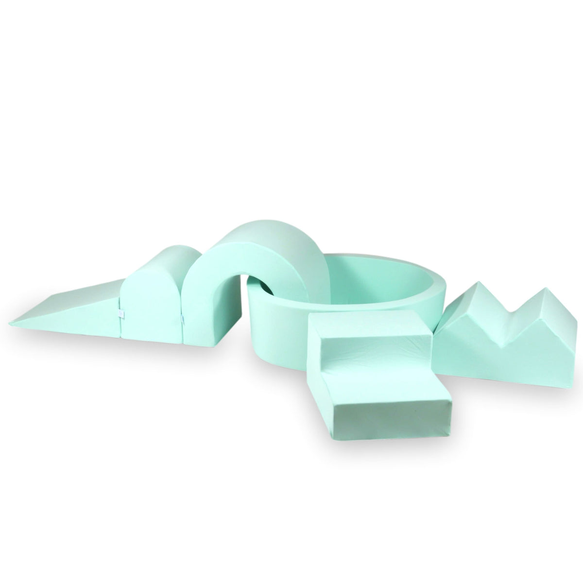 Ensemble de jeu en mousse avec piscine ronde 90x30 Menthe + 5 éléments sans balles