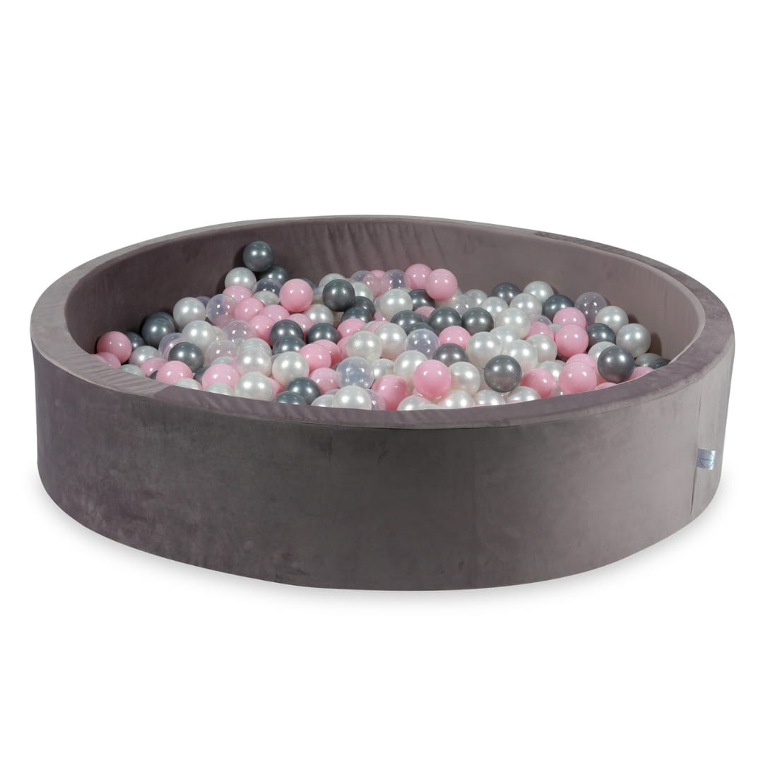 Piscine à Balles avec balles 600pcs 130x30 velours lilas (perle, transparent, argent, rose bébé)