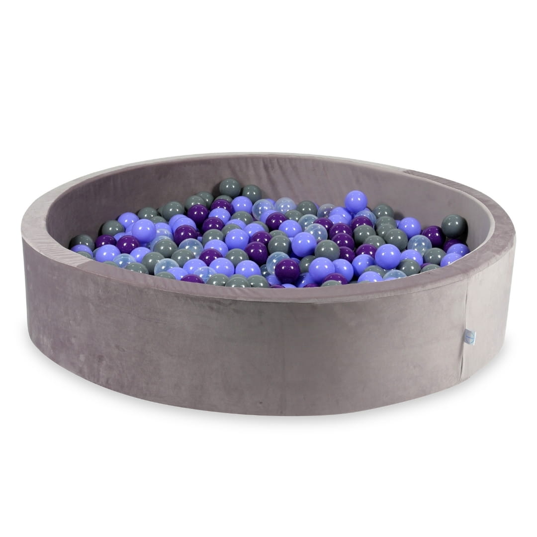 Piscine à Balles avec balles 600pcs 130x30 velours lilas (transparent, chiné, violet, gris)