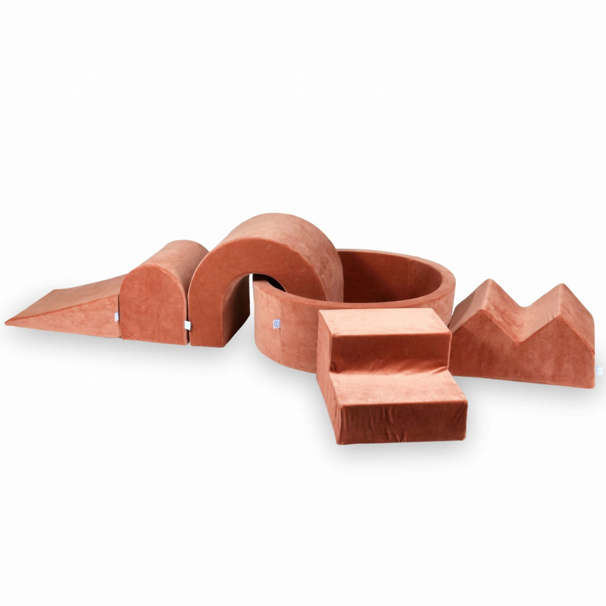 Ensemble de jeu en mousse avec piscine ronde 90x30 Velvet Soft Canyon Clay + 5 éléments sans balles