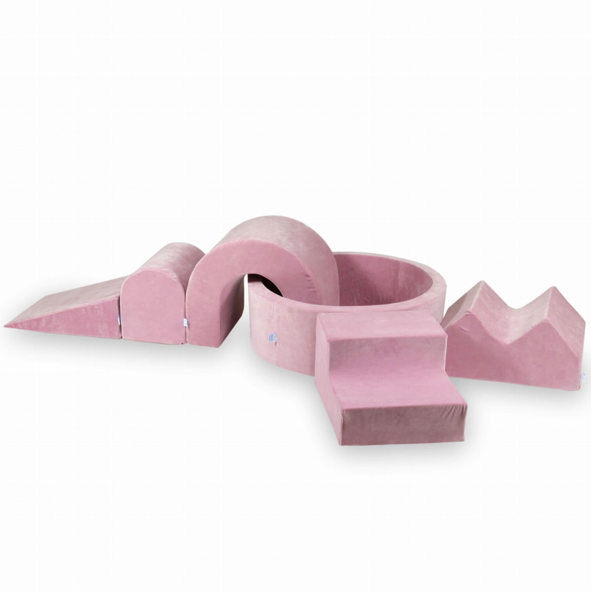 Ensemble de jeux en mousse avec piscine ronde 90x30 Velvet Soft Pink + 5 éléments sans balles