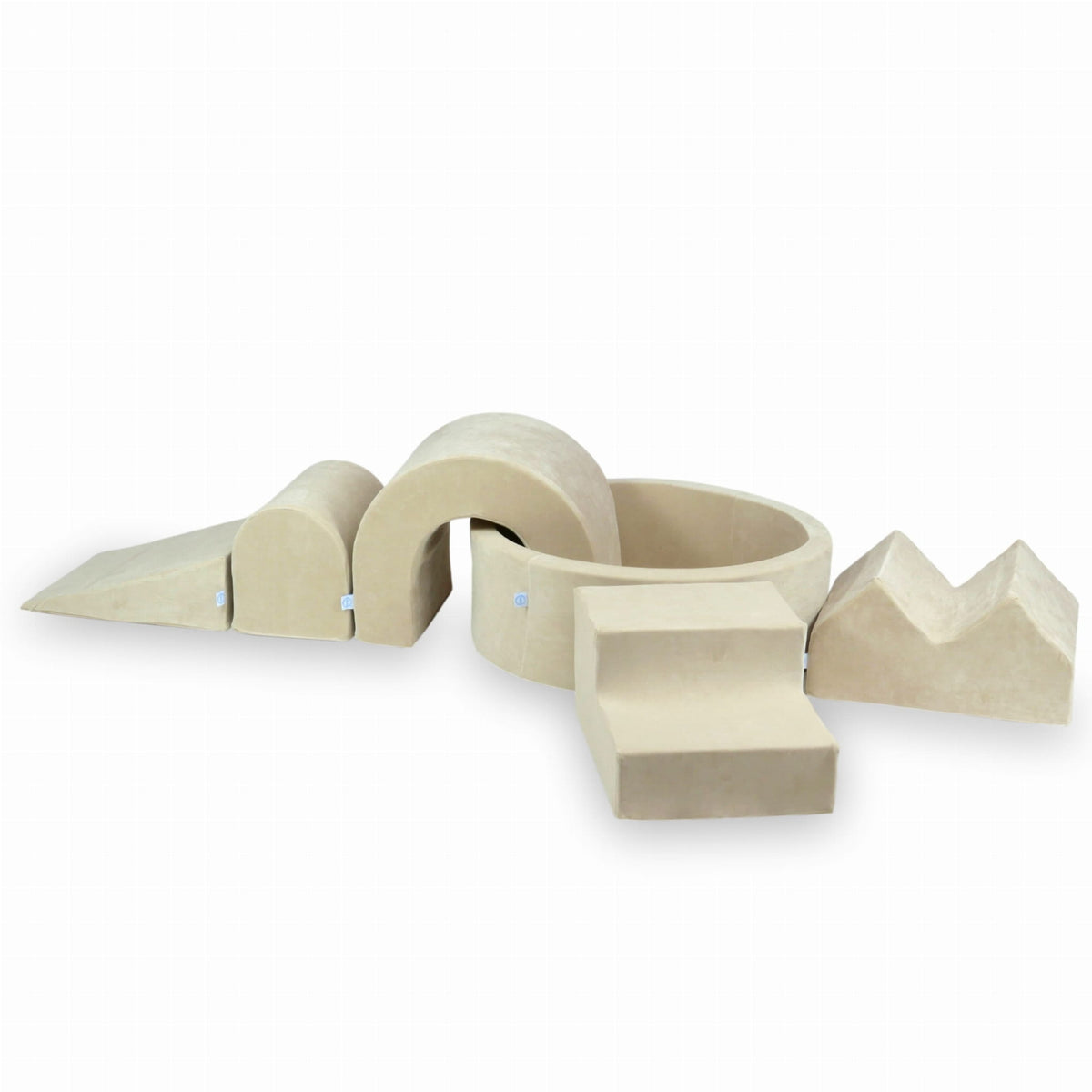 Ensemble de jeux en mousse avec piscine ronde 90x30 Velvet Soft Beige + 5 éléments sans balles