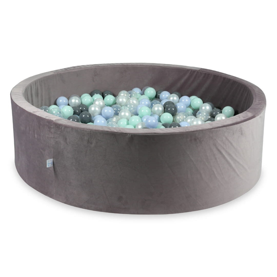Piscine à Balles avec balles 700pcs 130x40 velours lilas (menthe clair, bleu bébé perle, gris, transparent, perle)