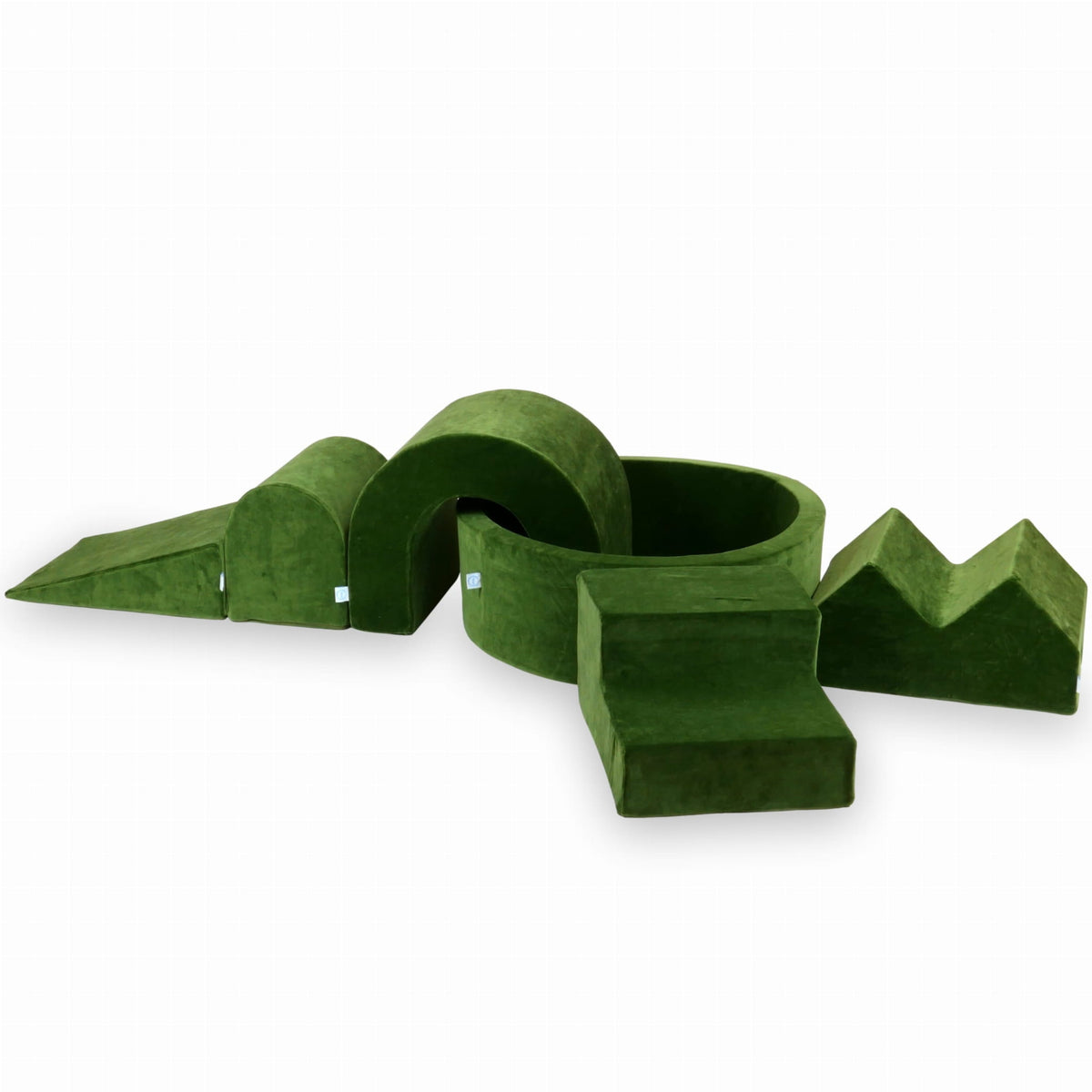Ensemble de jeux en mousse avec piscine ronde 90x30 Velvet Soft Olive + 5 éléments sans balles