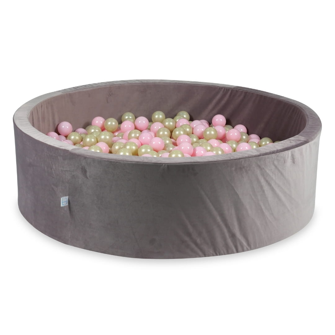 Piscine à balles avec balles 700pcs 130x40 velours lilas (or clair, rose bébé)