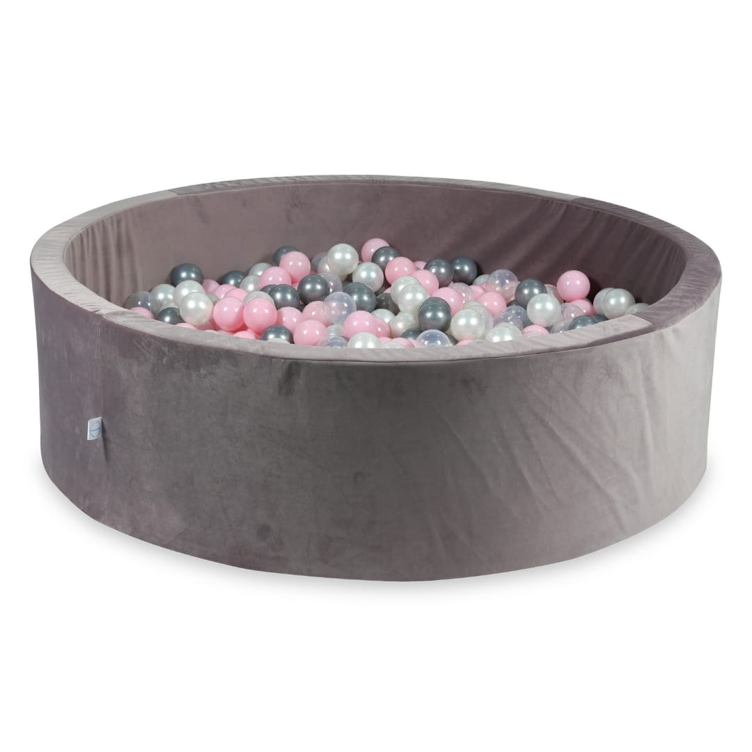 Piscine à Balles avec balles 700pcs 130x40 velours lilas (perle, transparent, argent, rose bébé)