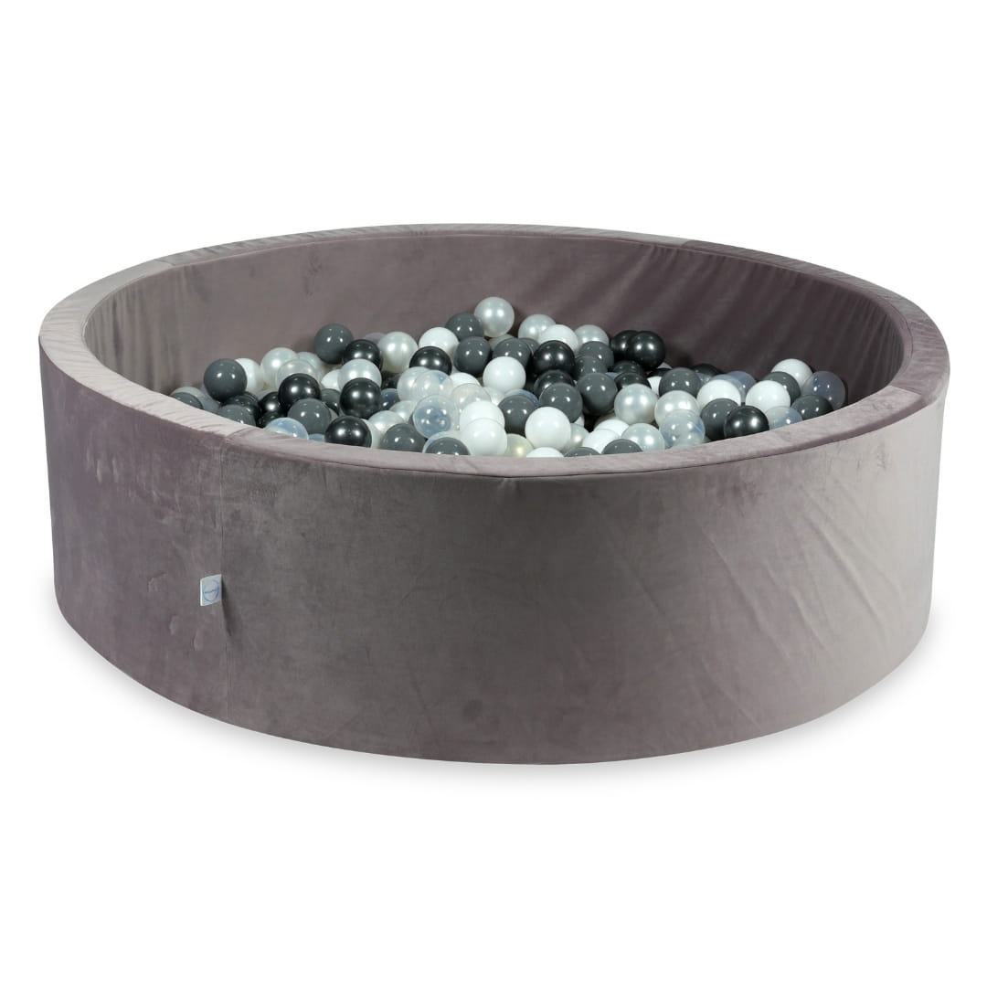 Piscine à Balles avec balles 700pcs 130x40 velours lilas (perle, gris, blanc, transparent, graphite métallisé)