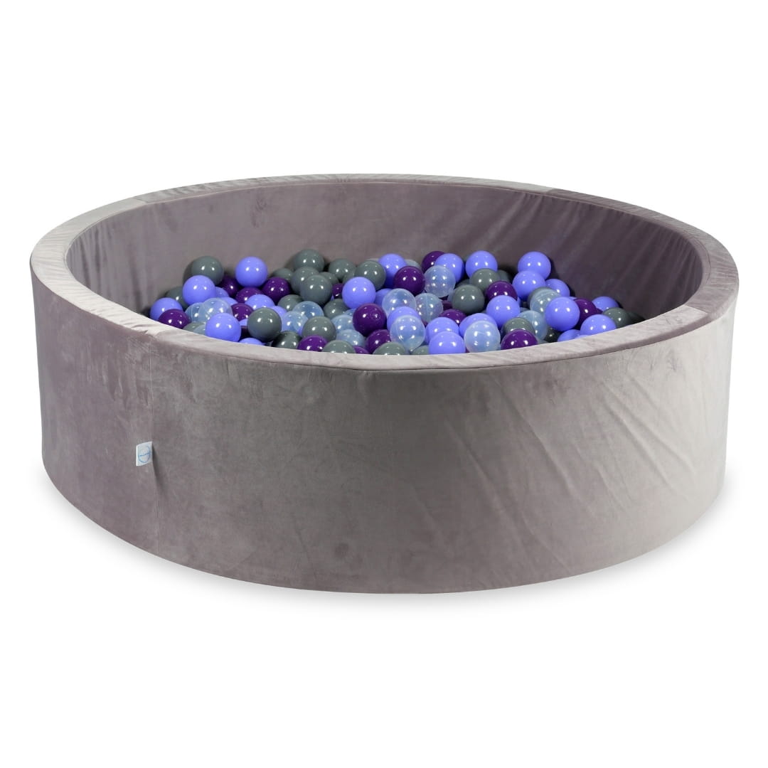 Piscine à balles avec balles 700pcs 130x40 velours lilas (transparent, chiné, violet, gris)