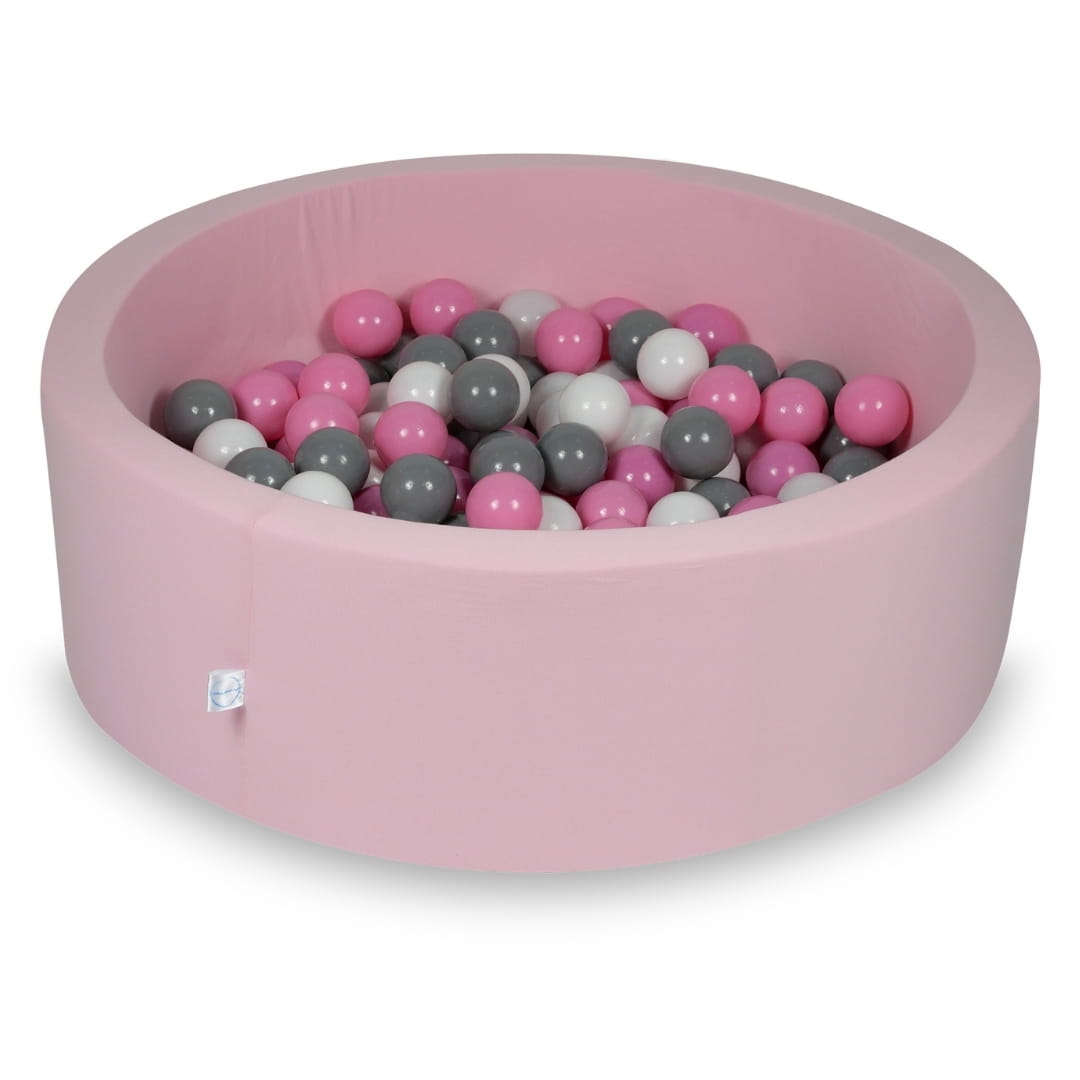 Piscine à Balles 90x30cm rose avec boules 200pcs (blanc, gris, rose poudré)
