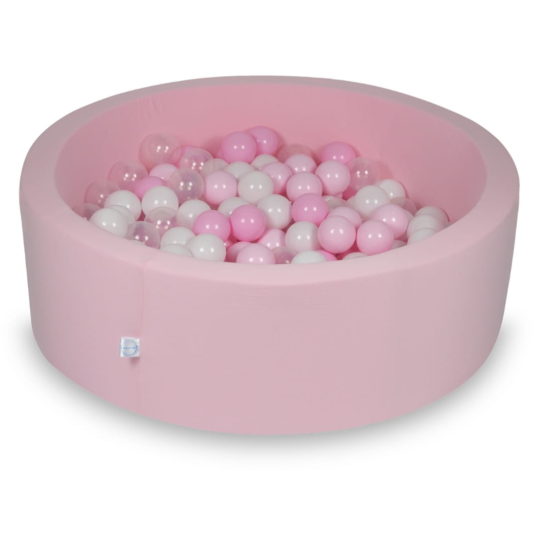Piscine à Balles 90x30cm rose avec boules 200pcs (rose bébé, blanc, transparent, rose poudré)