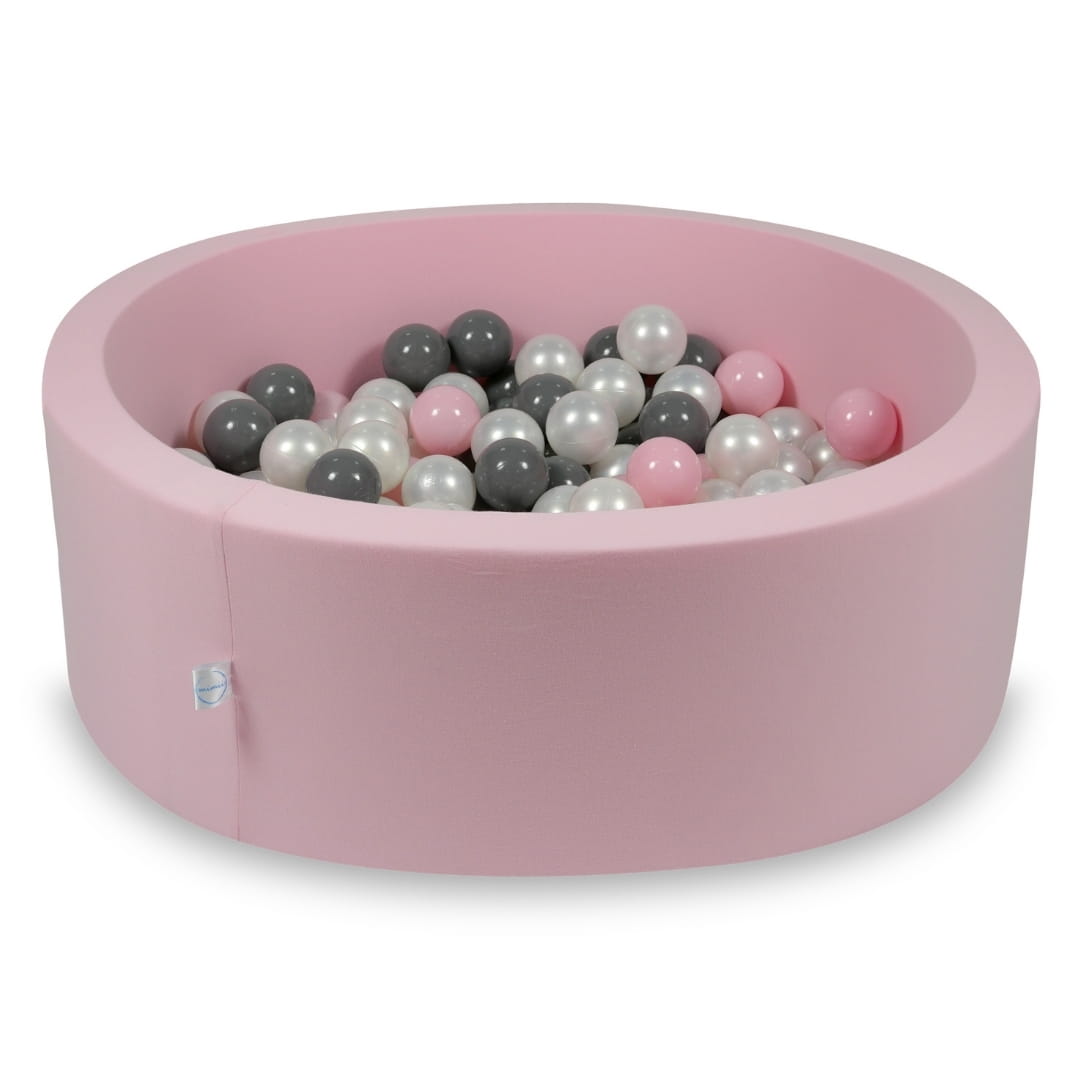 Piscine à Balles rose 90x30 avec boules 200pcs (perle, gris, rose bébé)