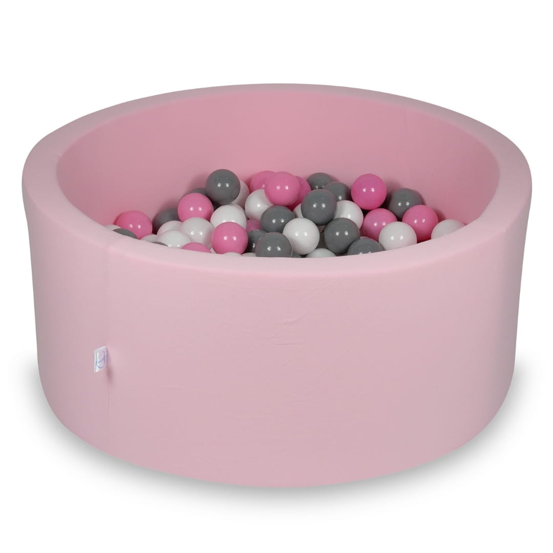 Piscine à Balles 90x40cm rose avec boules 300pcs (blanc, gris, rose poudré)