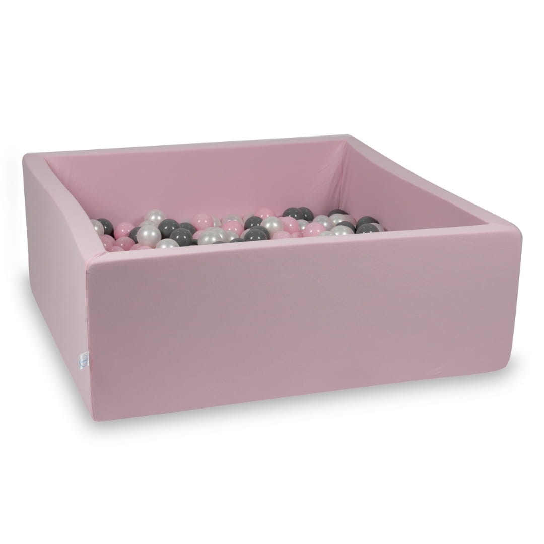 Piscine à Balles rose 110x110x40 avec boules 600pcs (perle, gris, rose bébé)