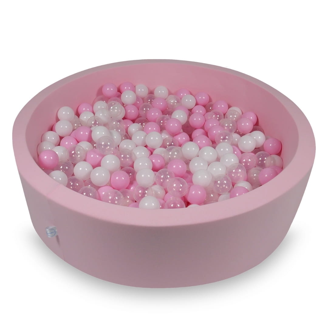 Piscine à Balles 110x30cm rose avec boules 400pcs (rose bébé, blanc, transparent, rose poudré)