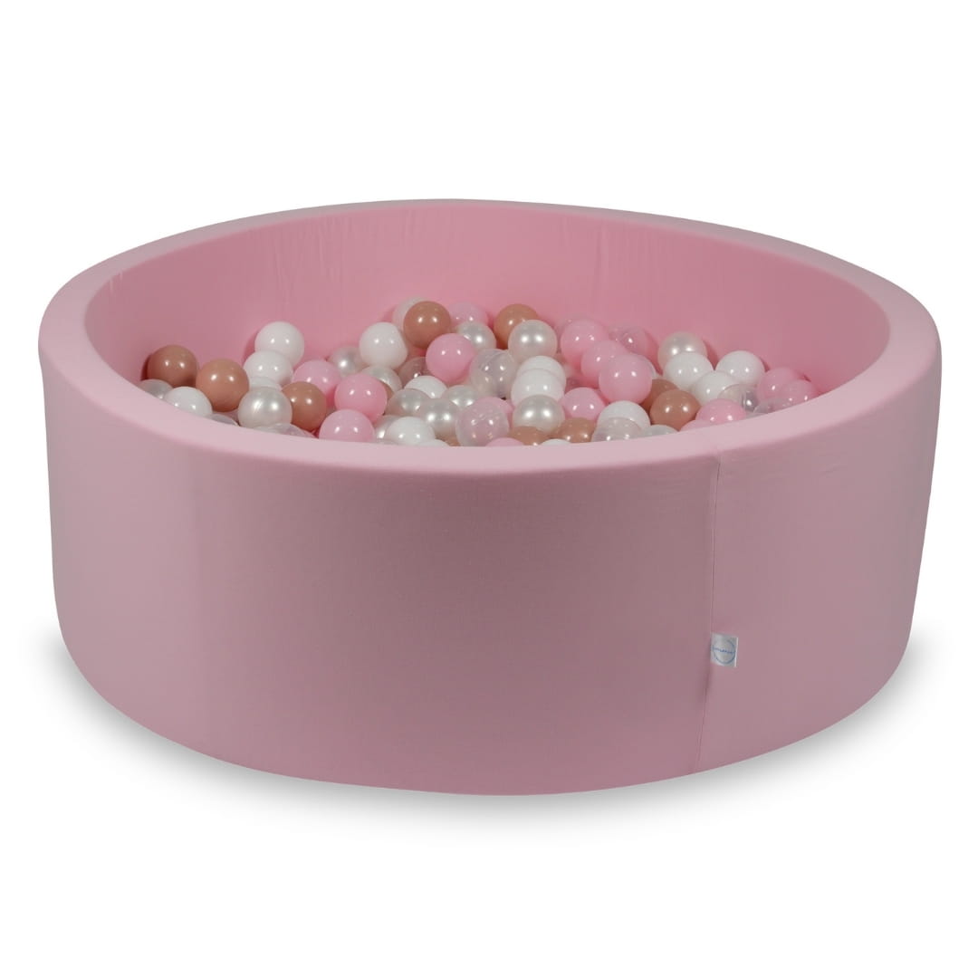 Piscine à Balles rose 110x40 avec balles 500pcs + Soft Balls : blanc, gris, menthe clair