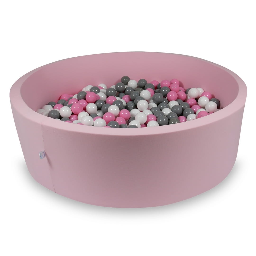 Piscine à Balles 130x40cm rose avec boules 700pcs (blanc, gris, rose poudré)