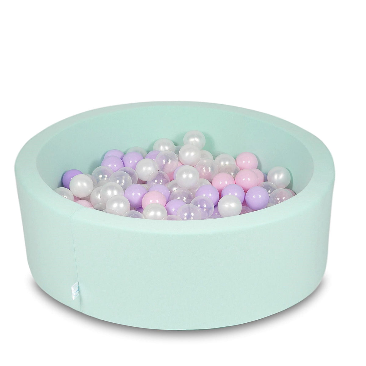 Piscine à Balles 90x30cm menthe avec boules 200pcs (rose bébé, perle, transparent, chiné)