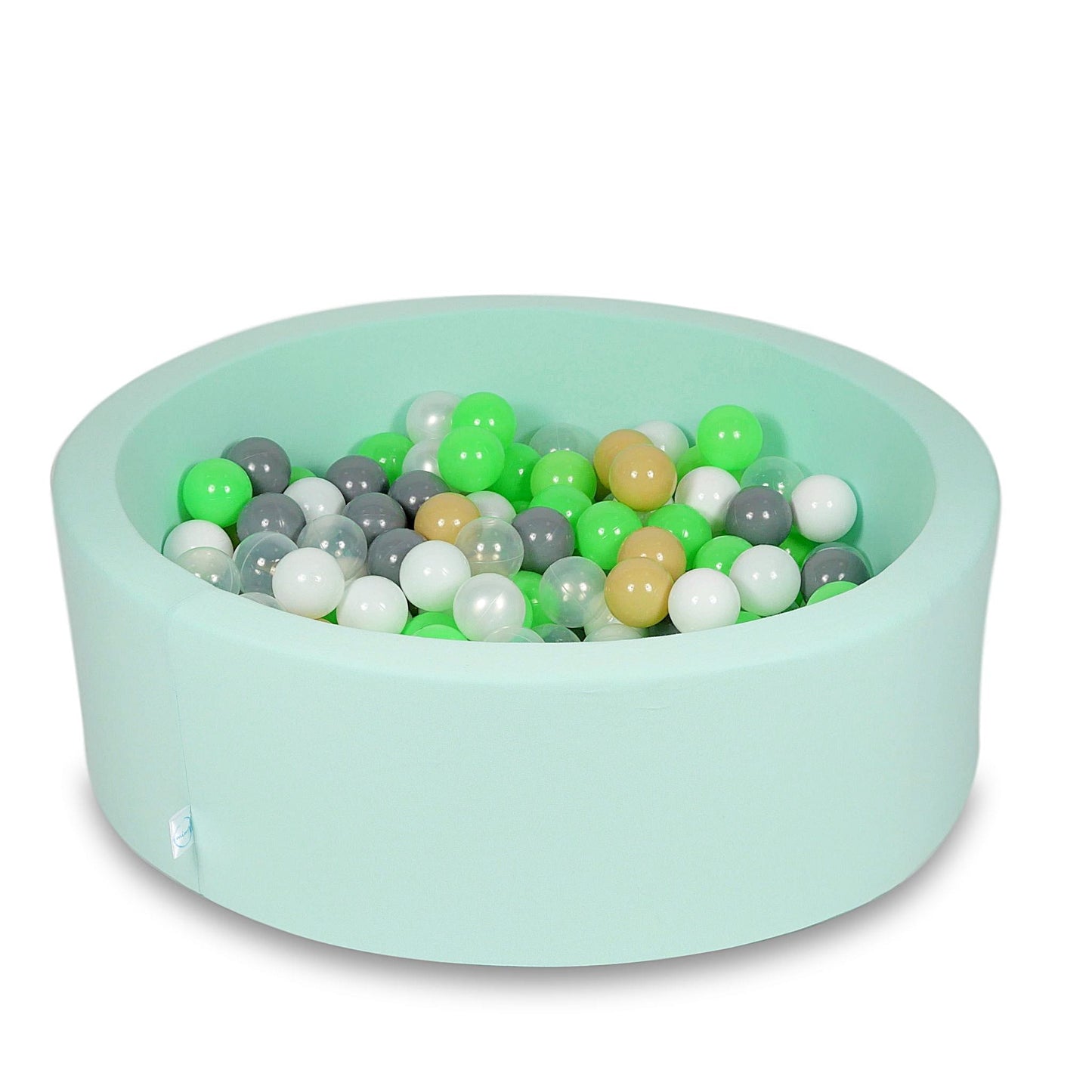 Piscine à Balles 90x30cm menthe avec boules 200pcs (céladon, blanc, transparent, perle, beige, gris)