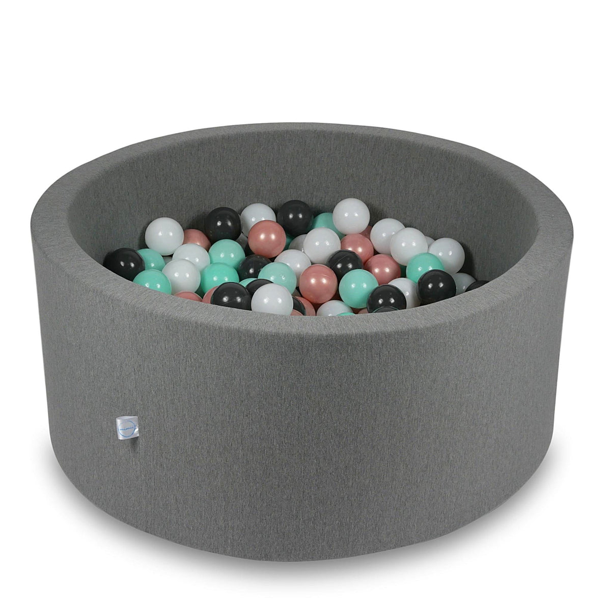 Piscine à balles 90x40cm gris avec balles 300pcs (blanc, or rose, menthe clair, graphite)