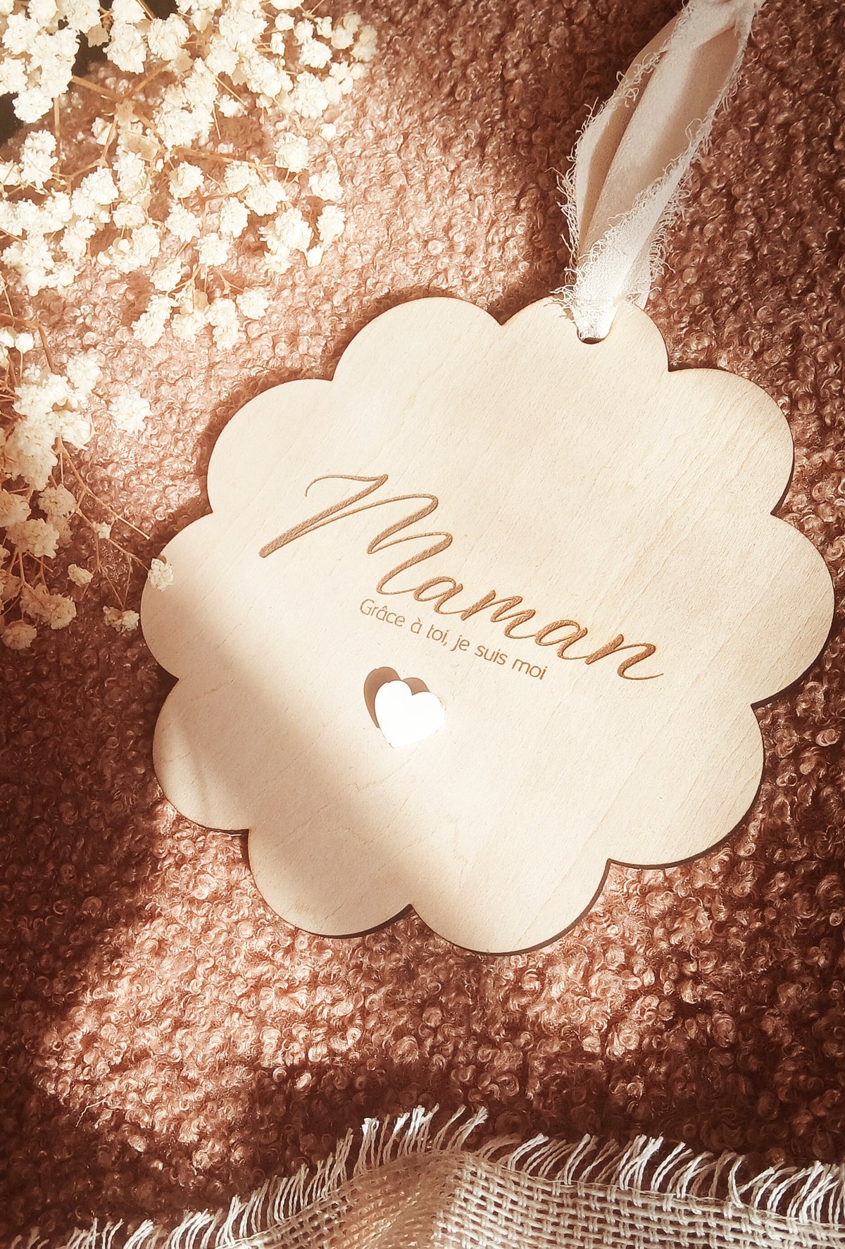 Souvenir en bois – Fête des Mères | Fleur