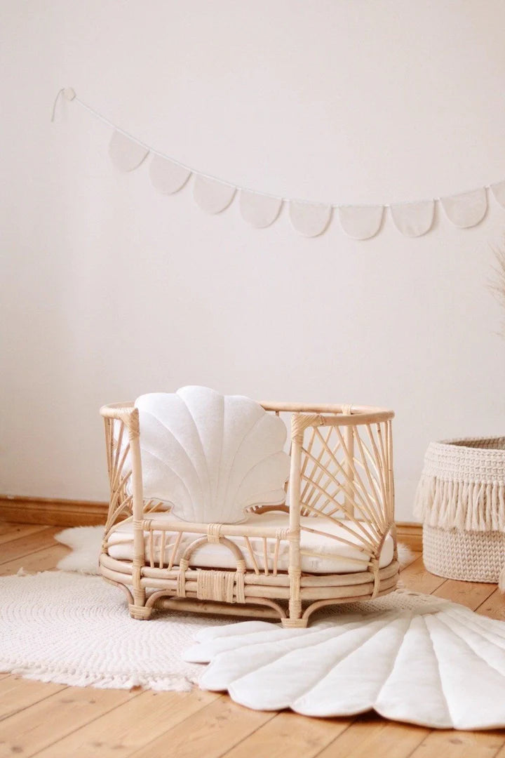 Coussin Coquillage Velours | Blanc