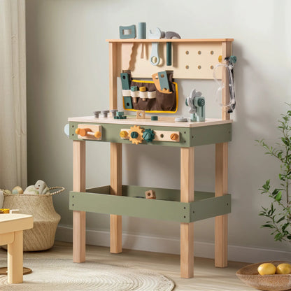 Établi à Outils en Bois - Vert