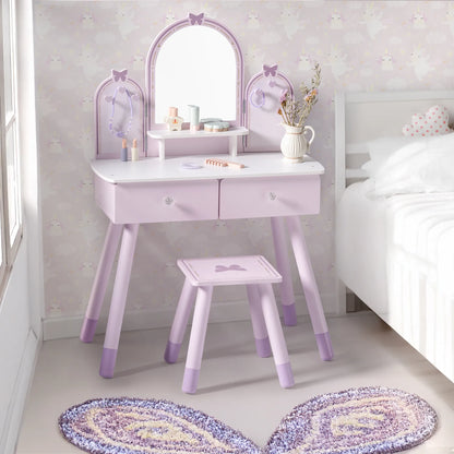 Coiffeuse en Bois | Papillon - Violet