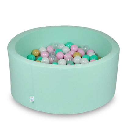 Piscine à Balles 90x40cm menthe avec boules 300pcs (blanc, rose bébé, transparent, beige, menthe)