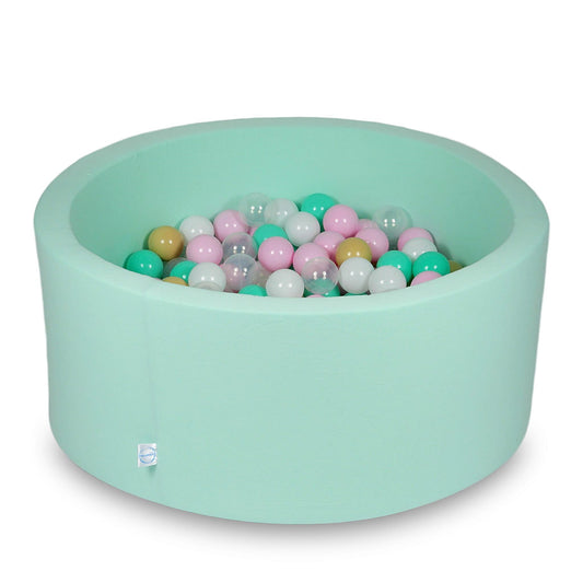 Piscine à Balles 90x40cm menthe avec boules 300pcs (blanc, rose bébé, transparent, beige, menthe)