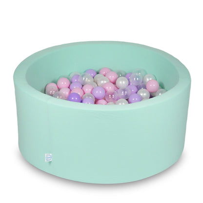 Piscine à Balles 90x40cm menthe avec boules 300pcs (rose bébé, perle, transparent, chiné)