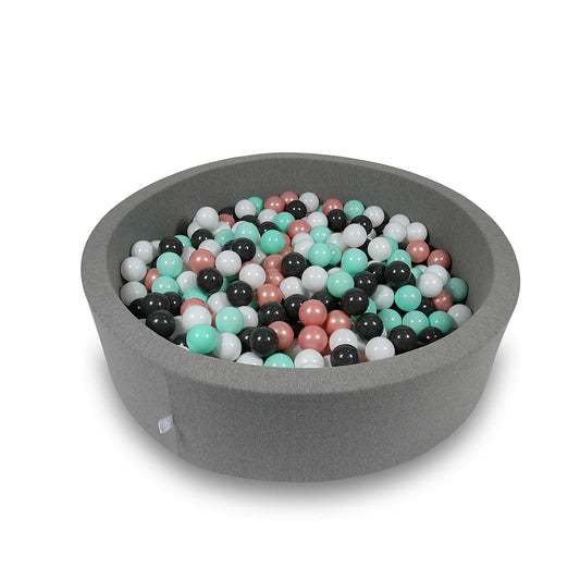 Piscine à balles 110x30cm gris avec balles 400pcs (blanc, or rose, menthe clair, graphite)