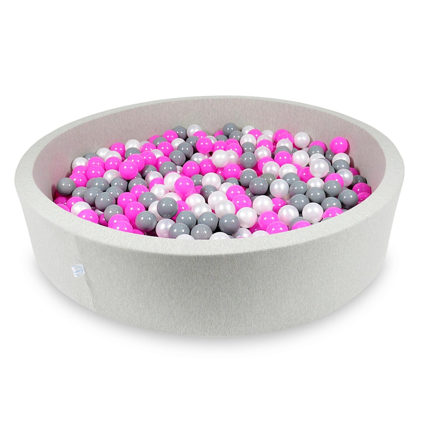 Piscine à balles 130x30cm gris clair avec balles 600pcs (rose, perle, gris)
