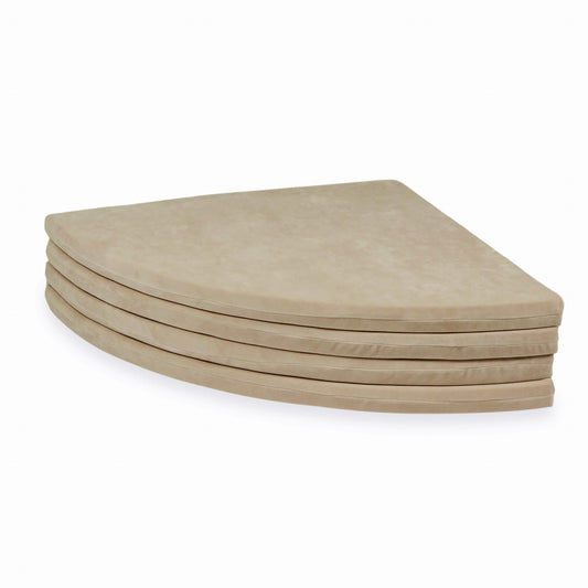 Tapis de jeu 160cm pour enfant, rond pliable, Velours Doux Beige