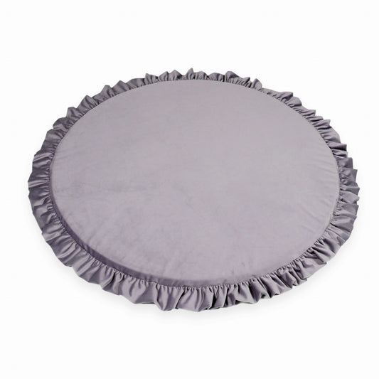 Tapis d'éveil 100cm pour enfant, rond avec volant, Velours Lilas