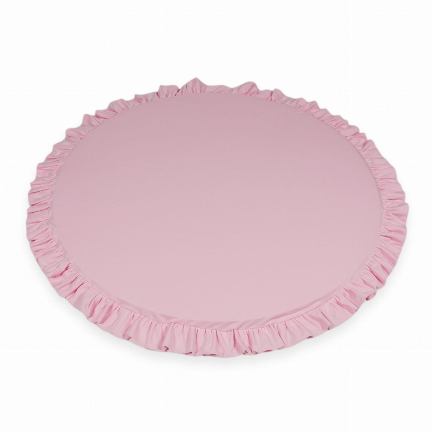 Tapis d'éveil 100cm pour enfant, rond avec volant, Rose