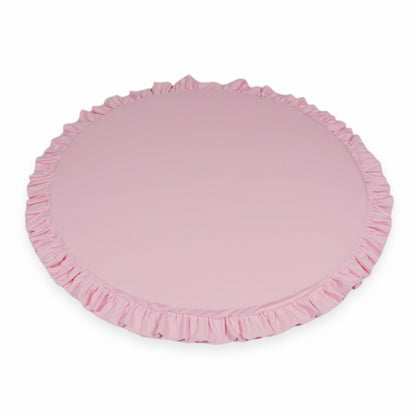 Tapis d'éveil 100cm pour enfant, rond avec volant, Rose